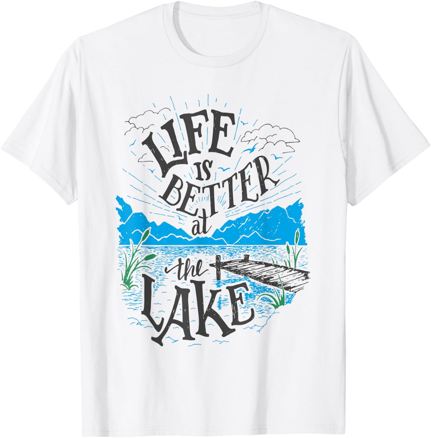 Life Is Better At The Lake Pontoon Boat T-Shirt - T-Shirt | White