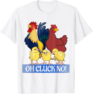 Oh Cluck No T Shirt Rooster Shirt Chicken Lover T Shirt Farm T-Shirt - T-Shirt | White