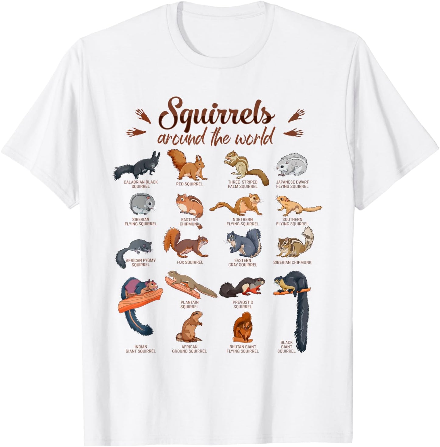 Squirrels Around the World - Squirrel T-Shirt - T-Shirt | White