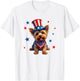 Yorkie, 4th of July, Yorkshire Terrier dog, Patriotic T-Shirt - T-Shirt | White
