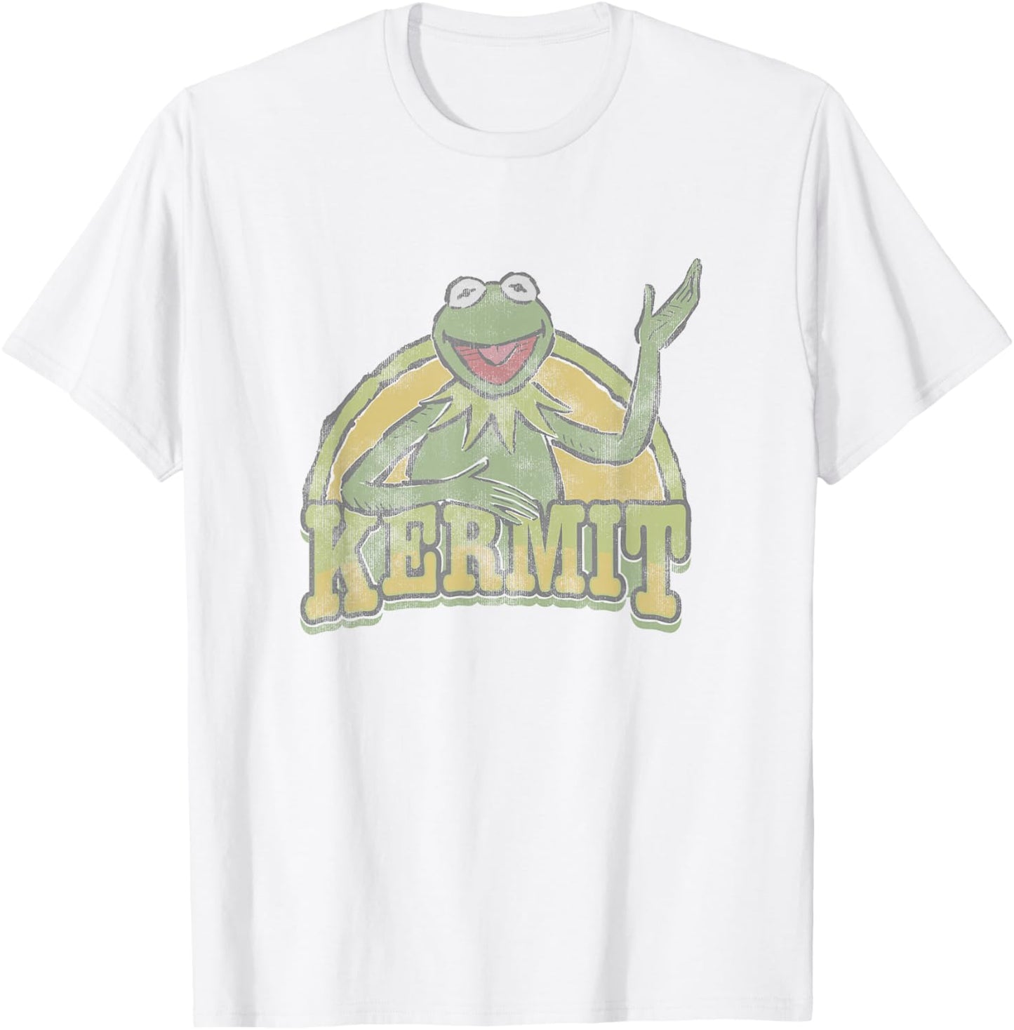 Disney The Muppets Vintage Retro Kermit The Frog Smile Logo T-Shirt - T-Shirt | White