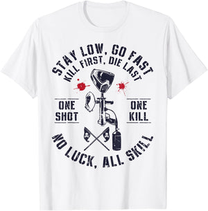 Stay Low Go Fast Funny Paintball Players Slogan Gifts Men T-Shirt - T-Shirt | White