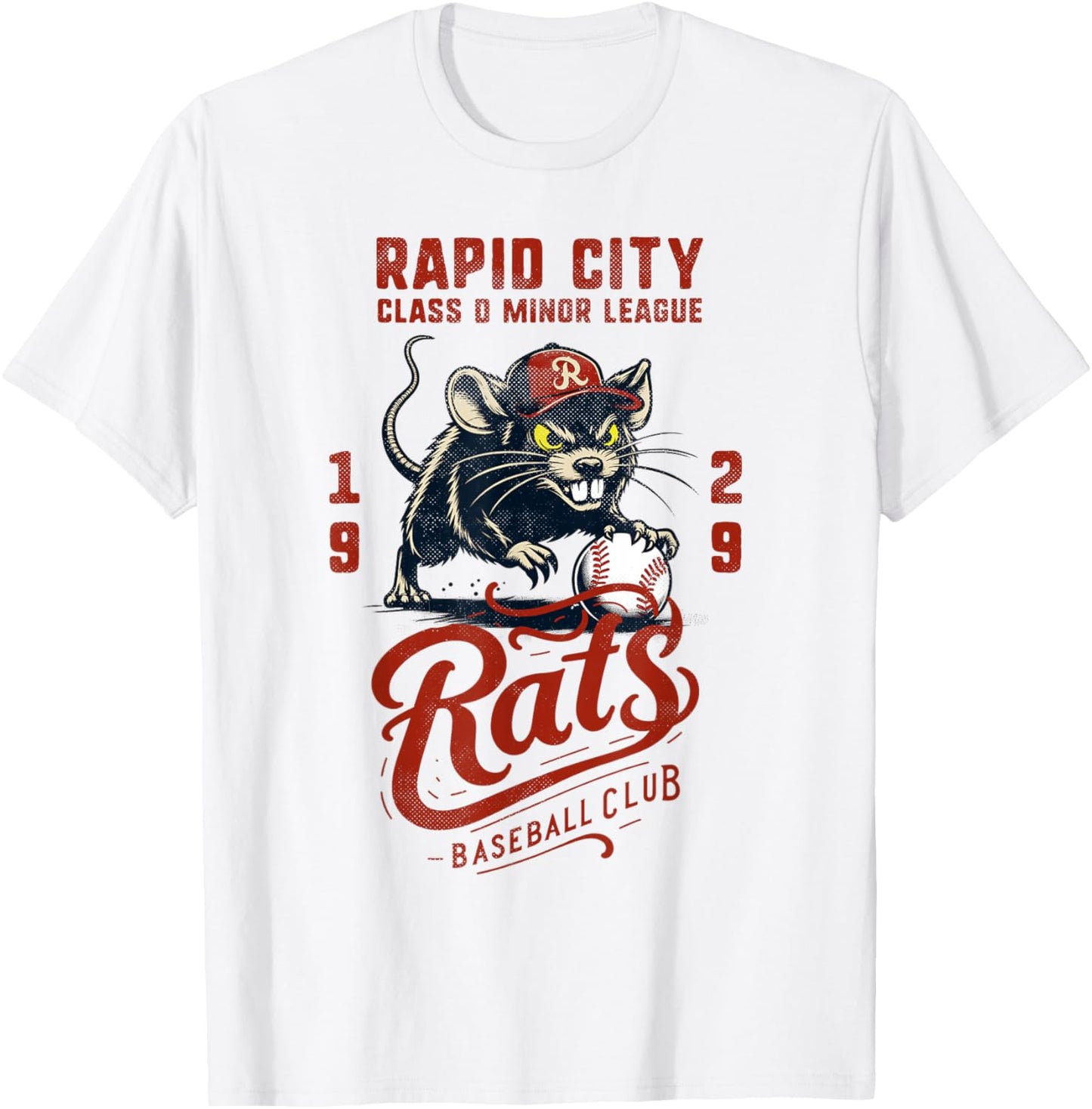 Rapid City Rats Retro Minor League Baseball Team T-Shirt - T-Shirt | White