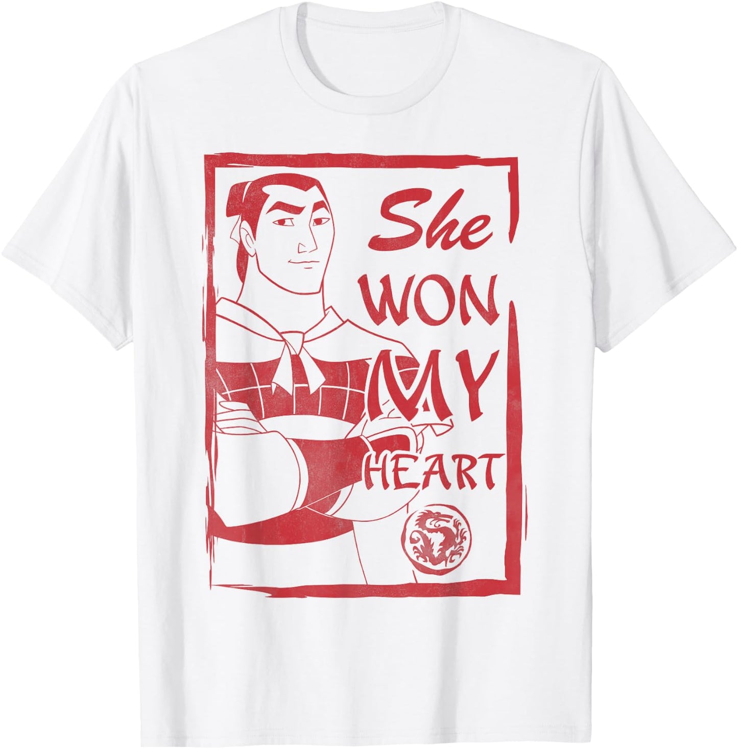 Disney Mulan Shang She Won My Heart Poster Graphic T-Shirt - T-Shirt | White