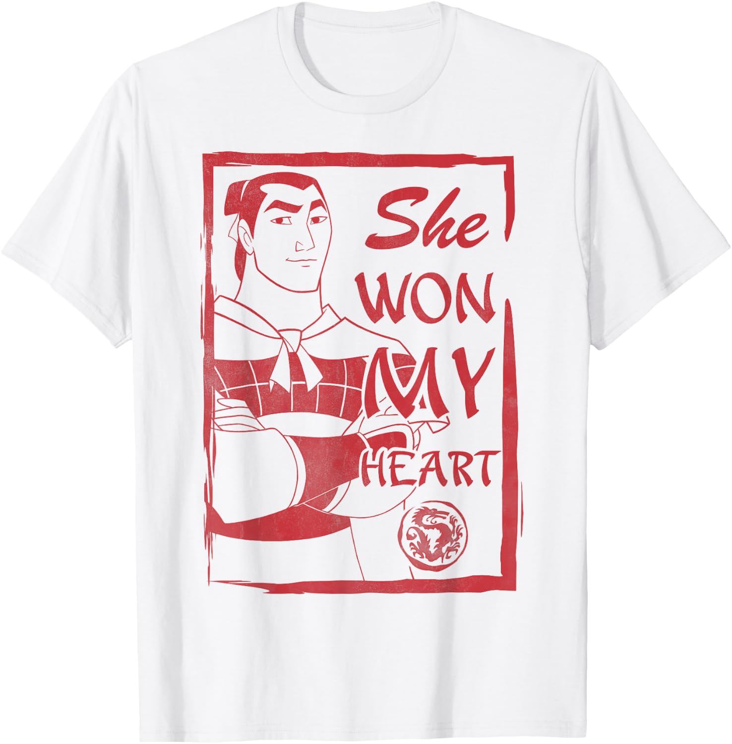 Disney Mulan Shang She Won My Heart Poster Graphic T-Shirt - T-Shirt | White