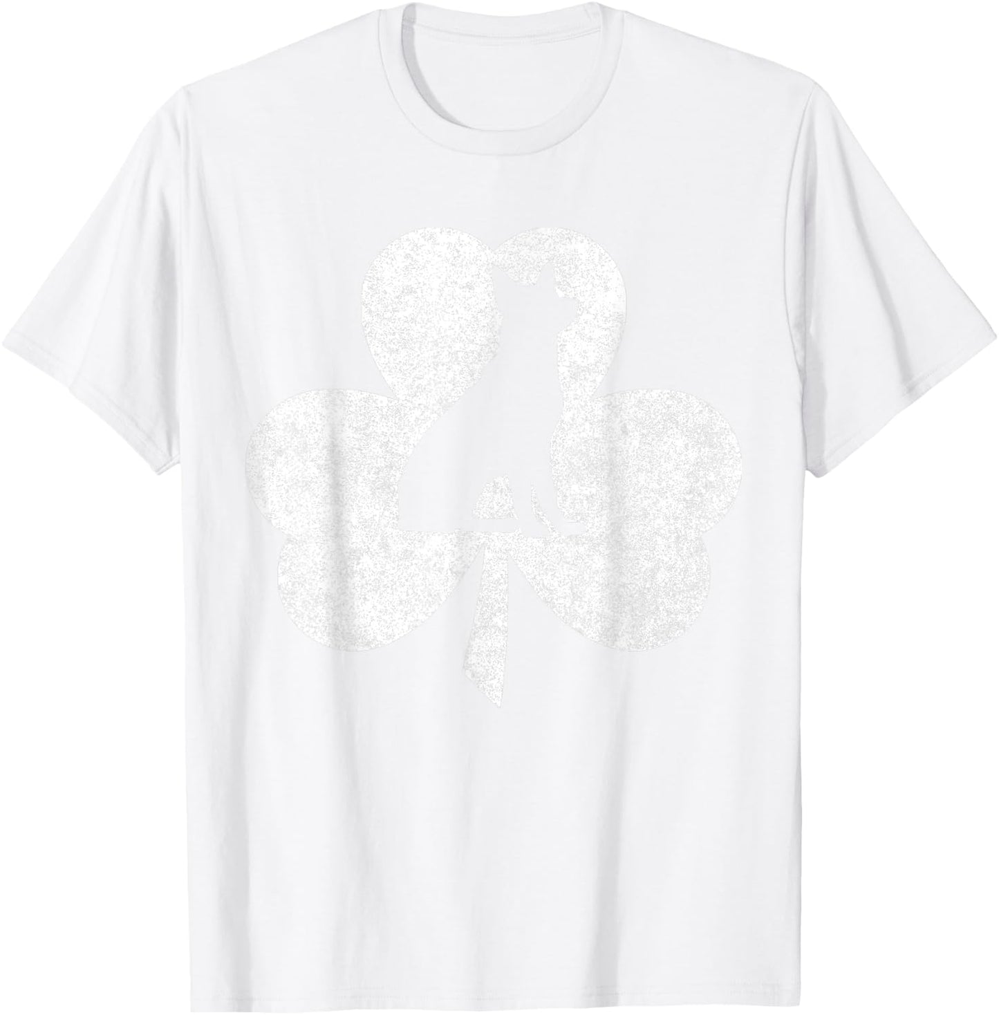 Saint Patricks Day Funny German Shepherd Irish Clover T-Shirt - T-Shirt | White
