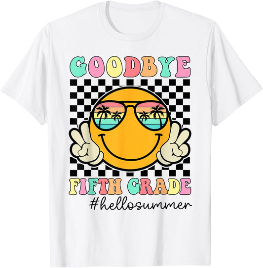 Goodbye Fifth Grade Graduation Class Of 2024 Hello Summer Women Girls Kids T-Shirt - T-Shirt | White