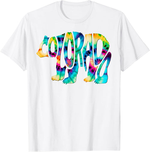 Tie Dye Colorado Bear-Shaped State Name