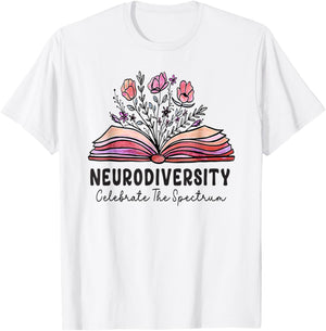 Neurodiversity celebrate the spectrum Brain Autism Awareness T-Shirt - T-Shirt | White