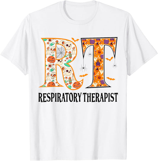 RT Halloween Respiratory Therapist Halloween RT Nurse T-Shirt - T-Shirt | White