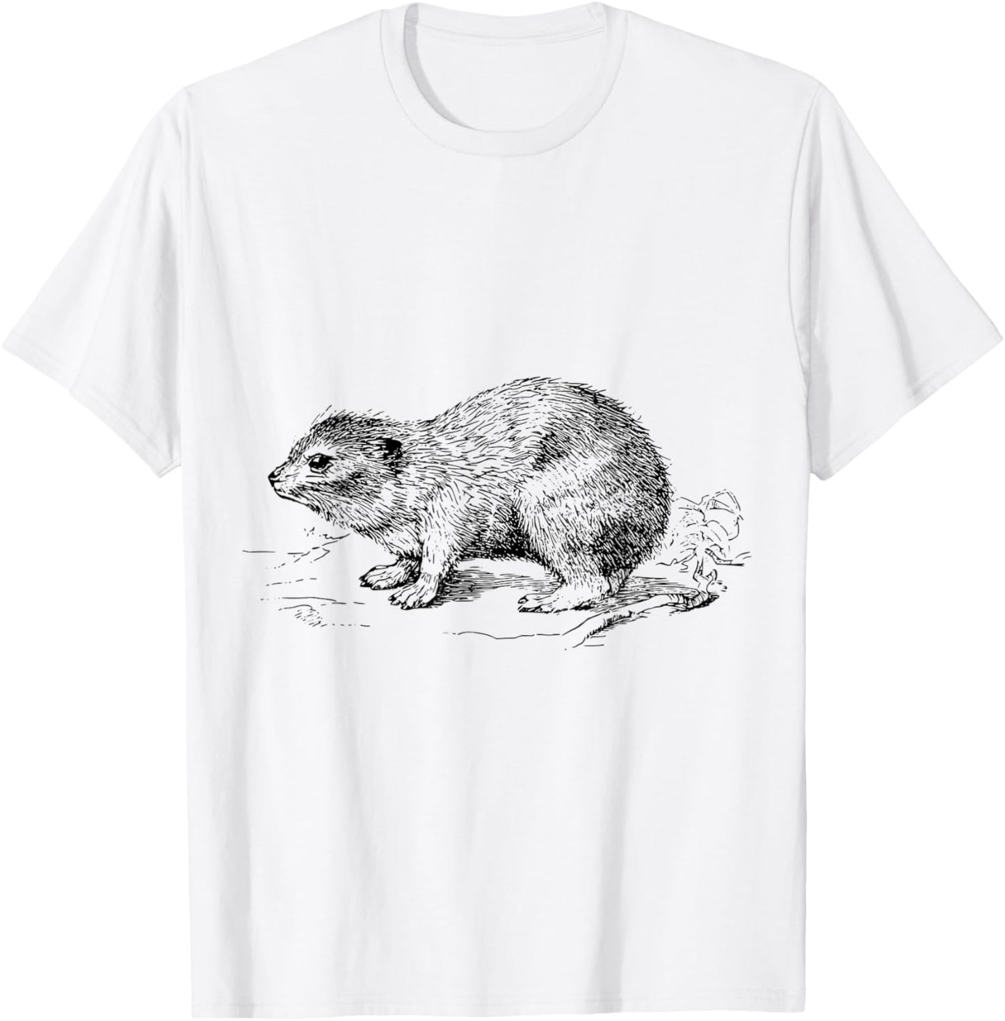 Clever Witty Hyrax Designs -Adults Grey X-Small Cartoon Hyrax T-Shirt - T-Shirt | White