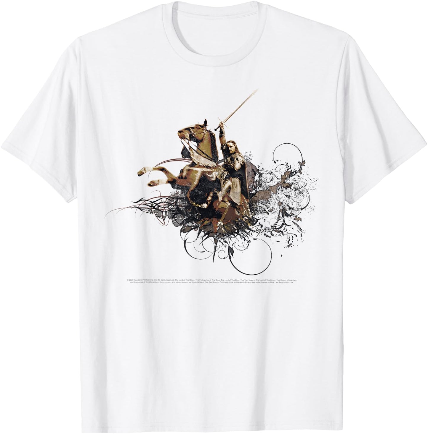 The Lord Of The Rings Aragorn Horse Portrait T-Shirt - T-Shirt | White