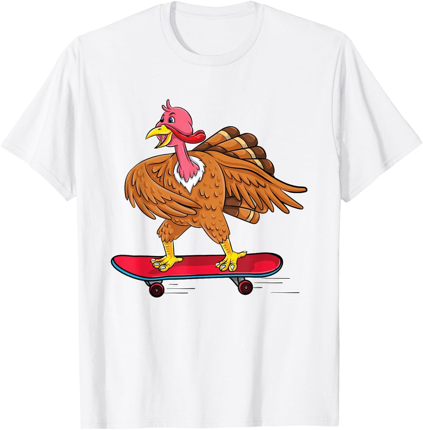 Turkey Riding Skateboard Skating Skateboarder Kids T-Shirt - T-Shirt | White