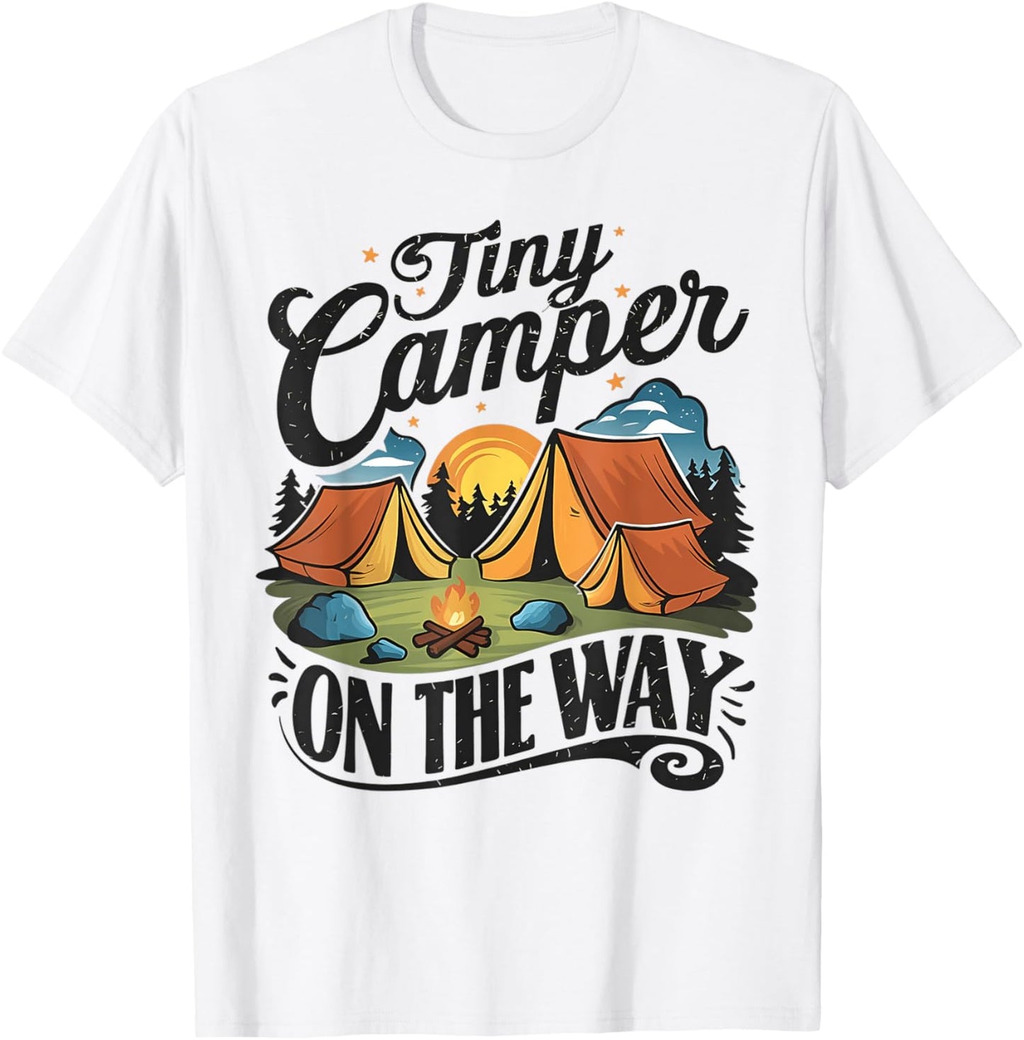 Tiny Camper On The Way camping lover pregnancy announcement T-Shirt - T-Shirt | White