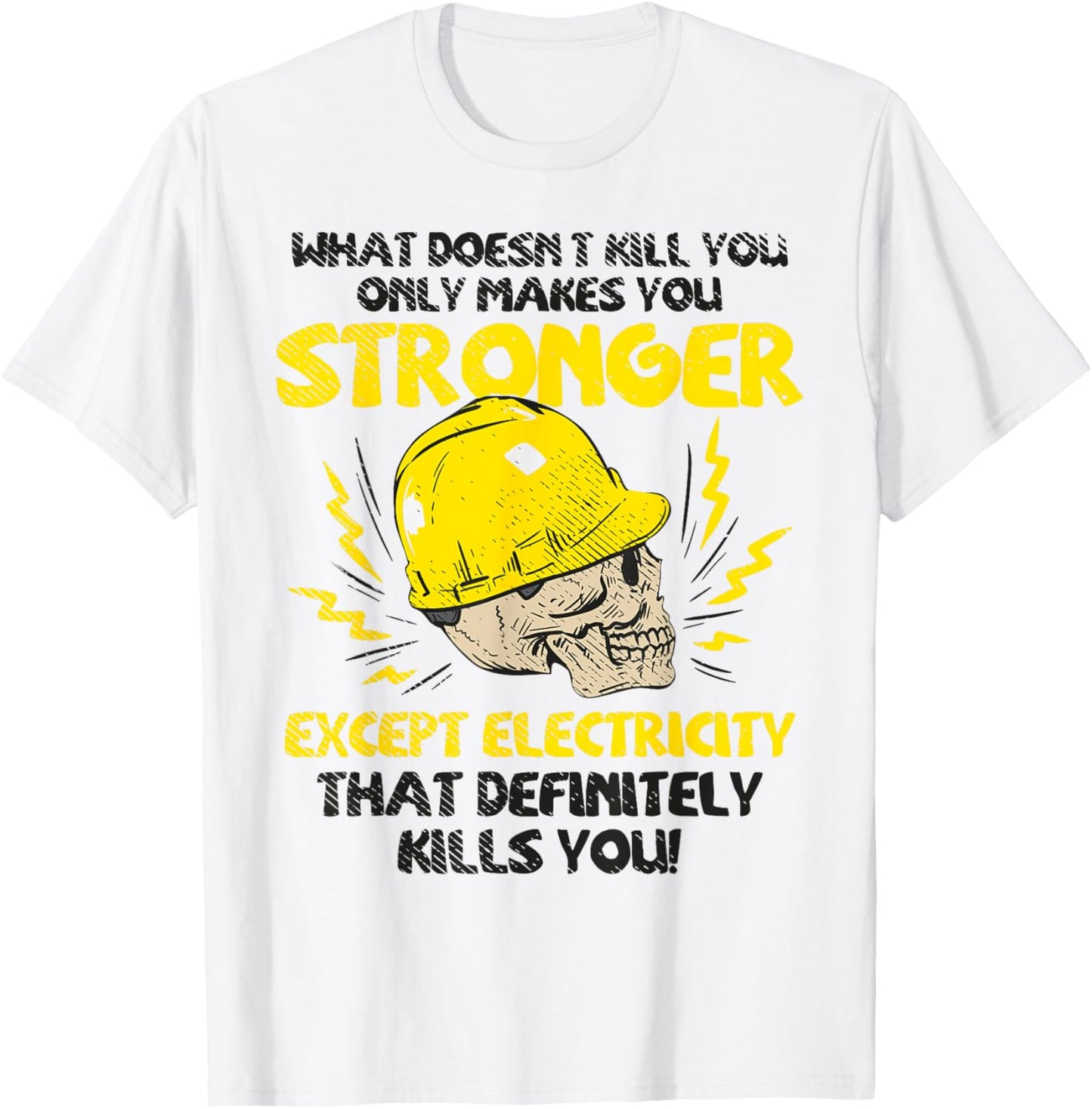 Electrician Electrical Worker Journeyman Wireman Scull T-Shirt - T-Shirt | White