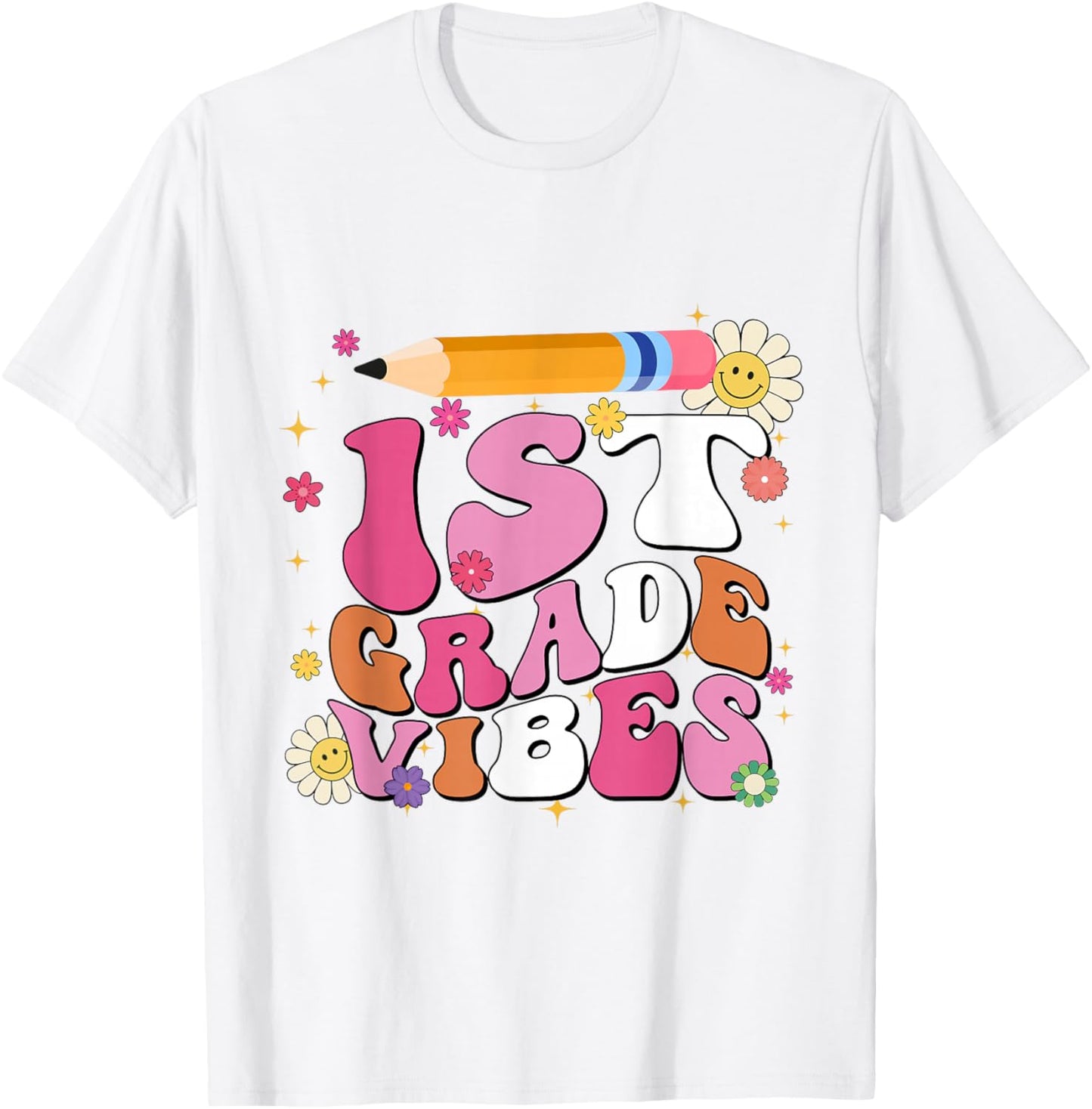 First Day Of School 1st Grade Vibes Boy Girl Back to School T-Shirt - T-Shirt | White