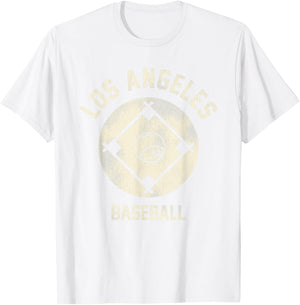 Retro Los Angeles Baseball Diamond T-Shirt - T-Shirt | White