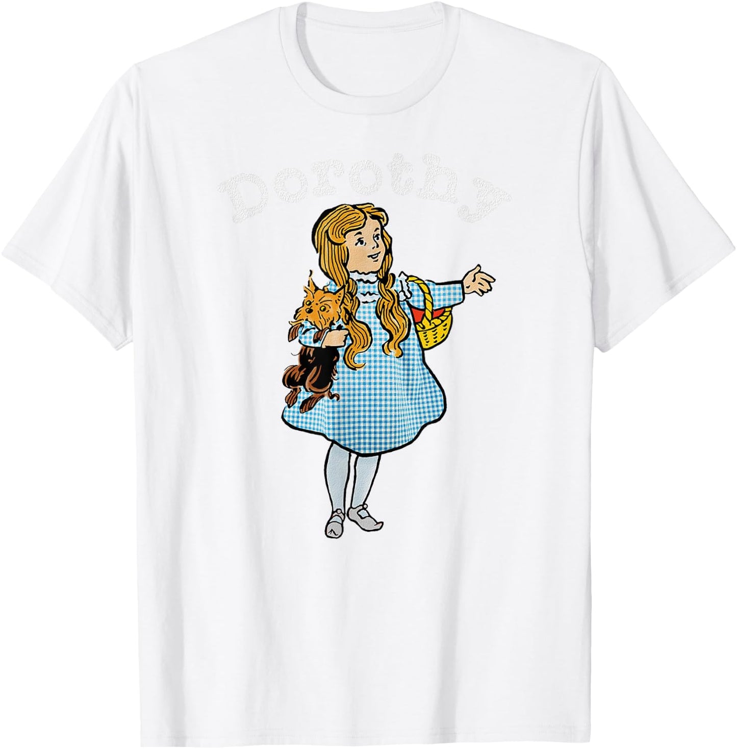 Vintage Fairytale Dorothy Toto Art-Pink Wizard of OZ Dorothy T-Shirt - T-Shirt | White