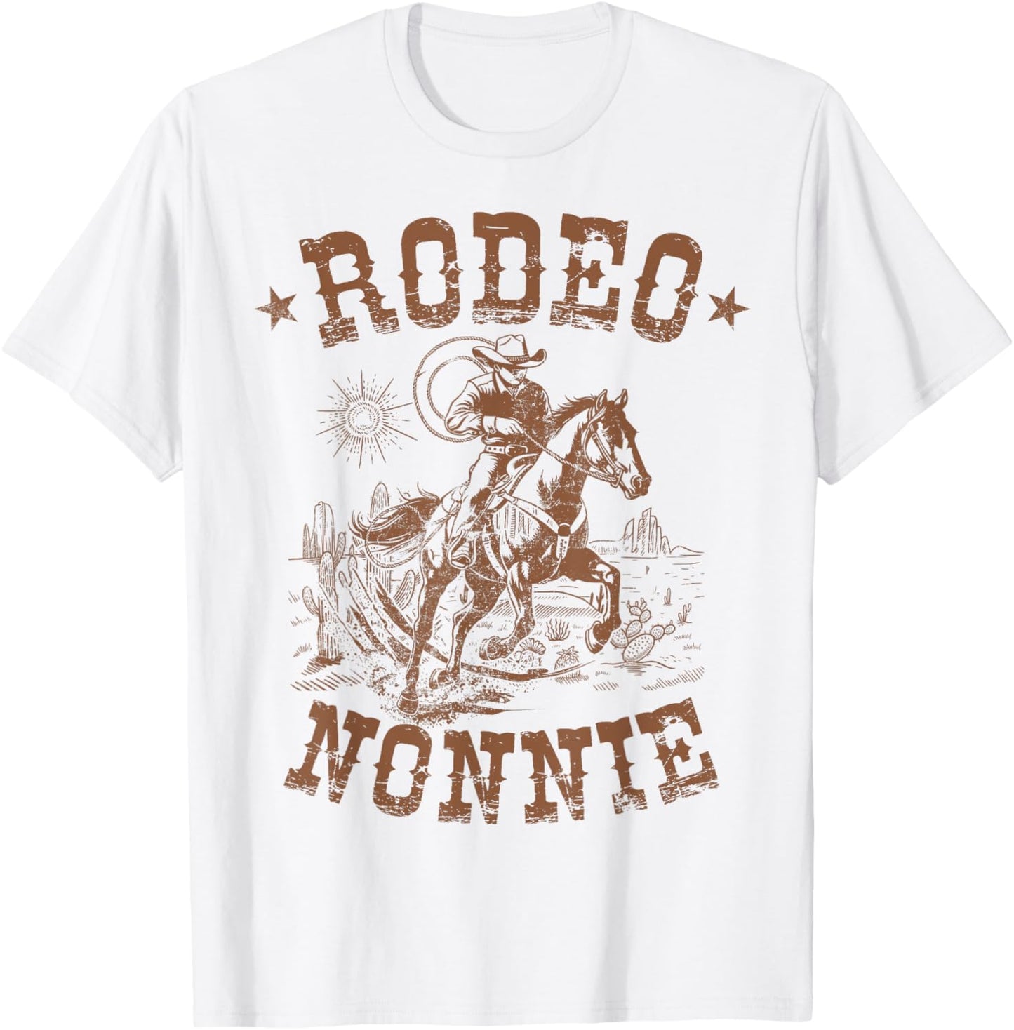 Rodeo Nonnie Western Cowboy Family Matching Mother's Day T-Shirt - T-Shirt | White