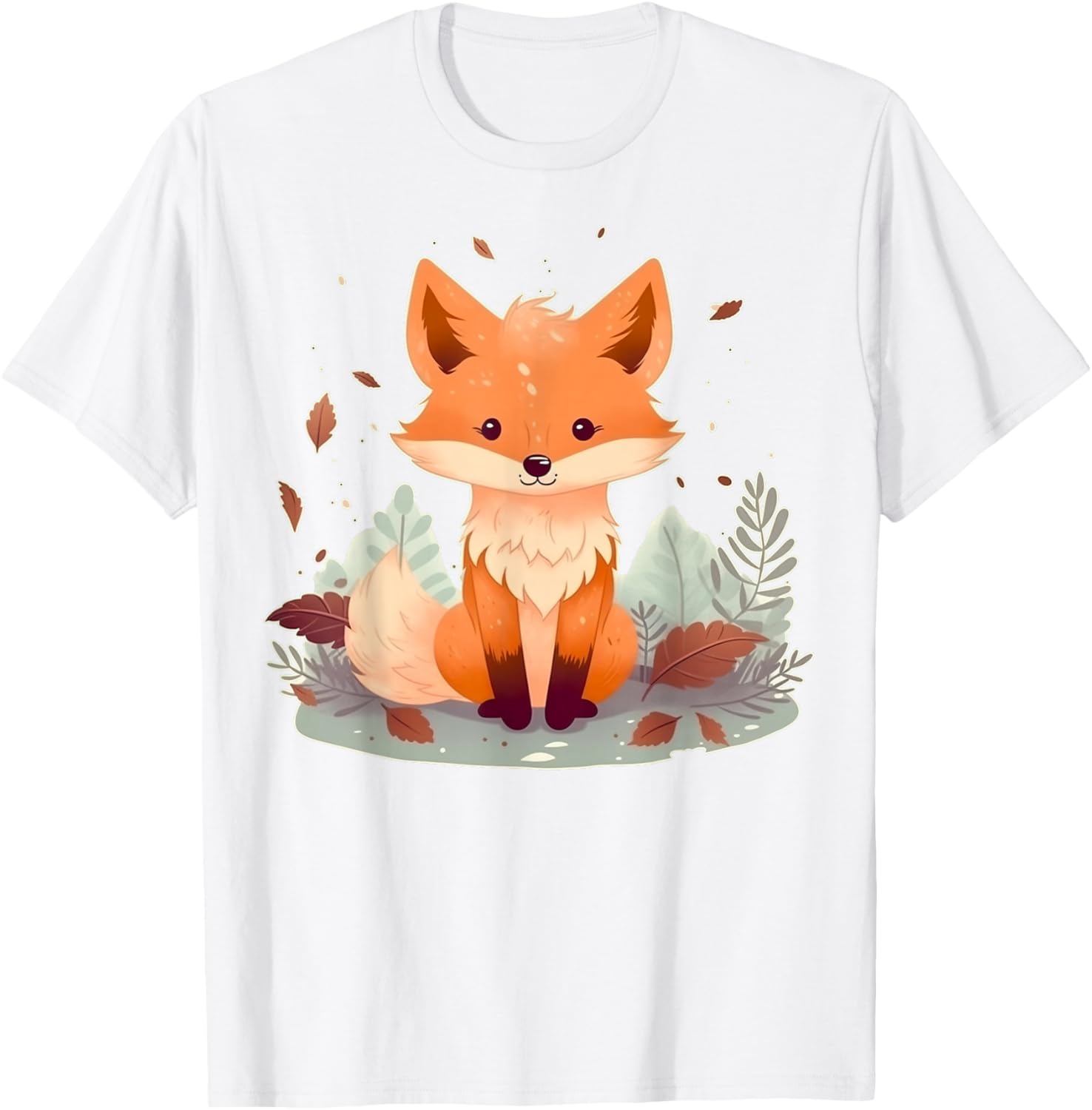 Cute Baby Fox on Fox Children and Fox Kids T-Shirt - T-Shirt | White