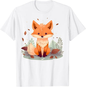 Cute Baby Fox on Fox Children and Fox Kids T-Shirt - T-Shirt | White