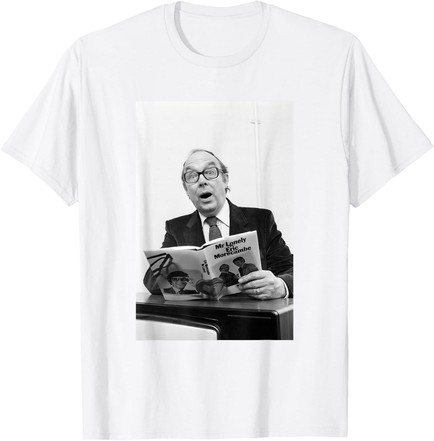 Comedian Eric Morecambe & Wise Promoting Mr Lonely Book T-Shirt - T-Shirt | White