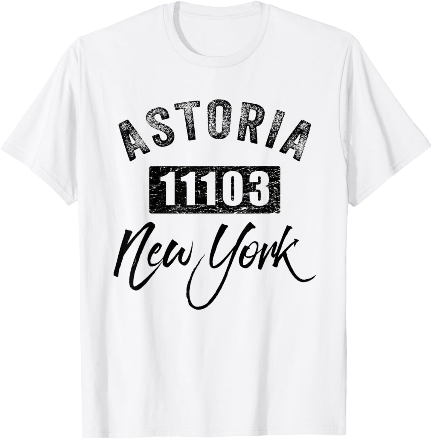 Astoria NY 11103 Queens Hometown Tourist Souvenir Zip Code T-Shirt - T-Shirt | White