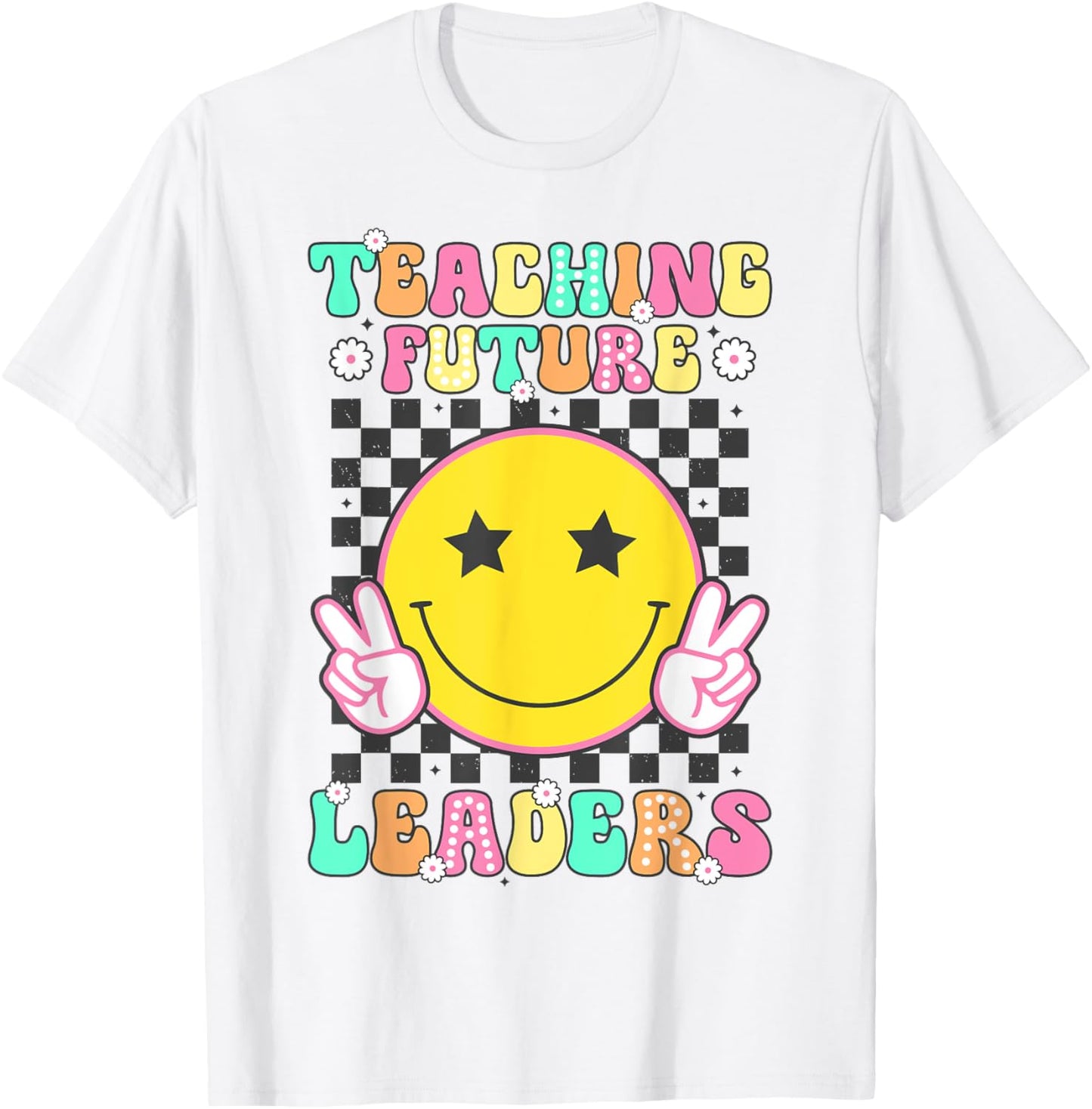Groovy Teacher Retro Teaching Future Leaders Back To School Women Kids T-Shirt - T-Shirt | White