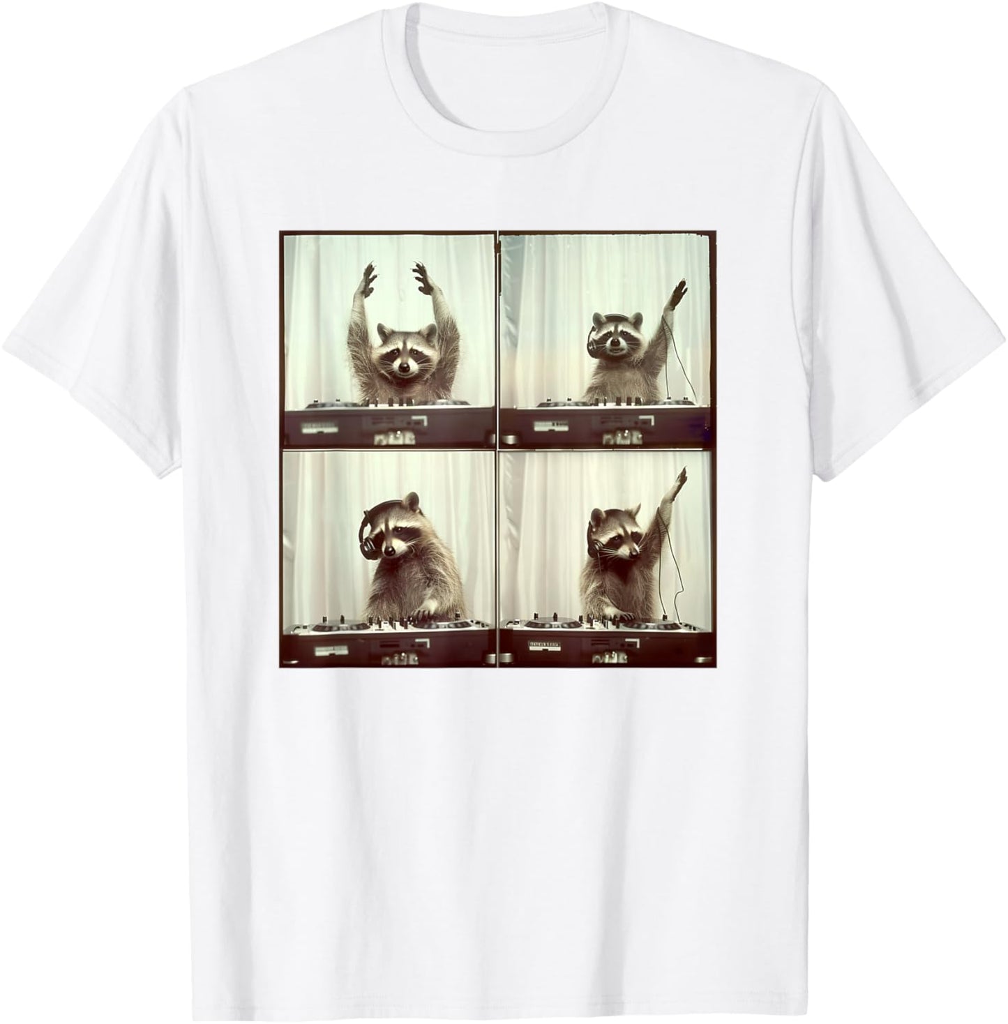 Funny Raccoon Party T-Shirt - T-Shirt | White