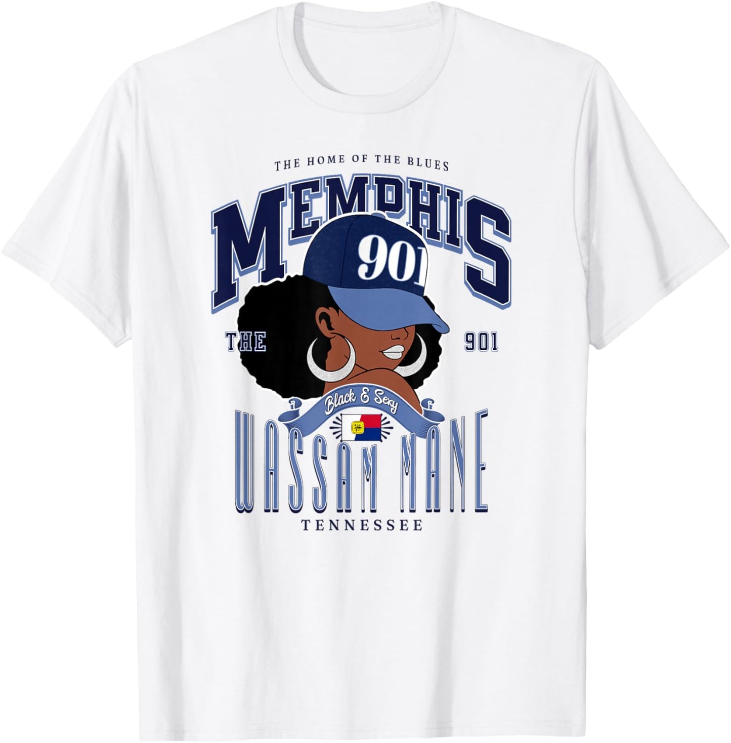 901 Area Code Memphis TN Unapologetically Melanated T-Shirt - T-Shirt | White