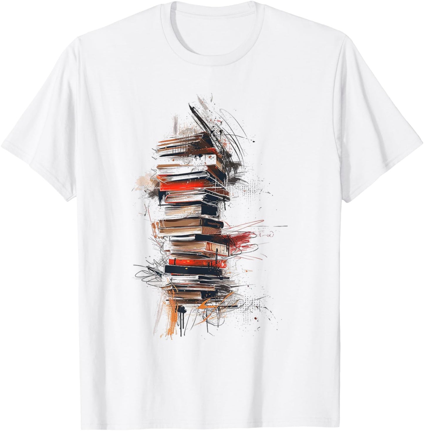 Books Abstract Graphic Drawing Art Painting Books T-Shirt - T-Shirt | White