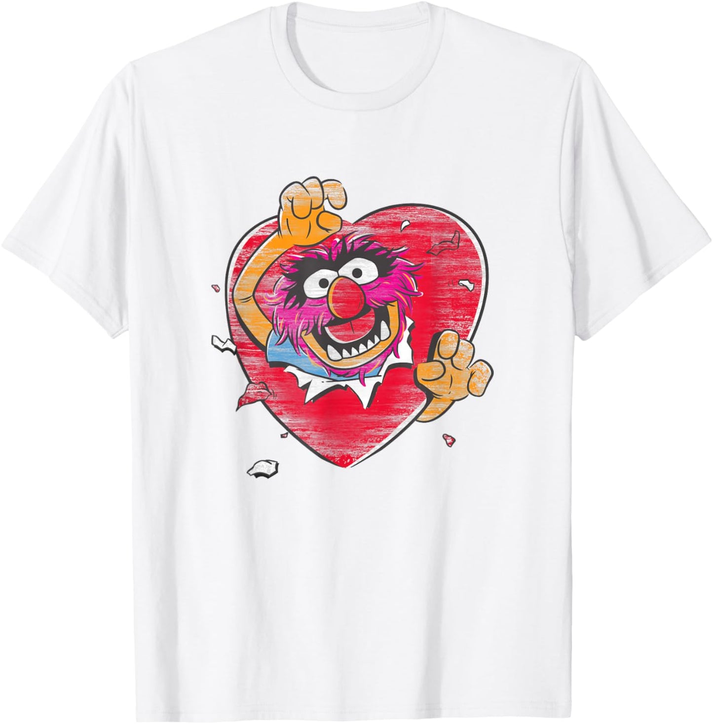 Disney The Muppets Valentine's Day Animal Big Heart Poster T-Shirt - T-Shirt | White