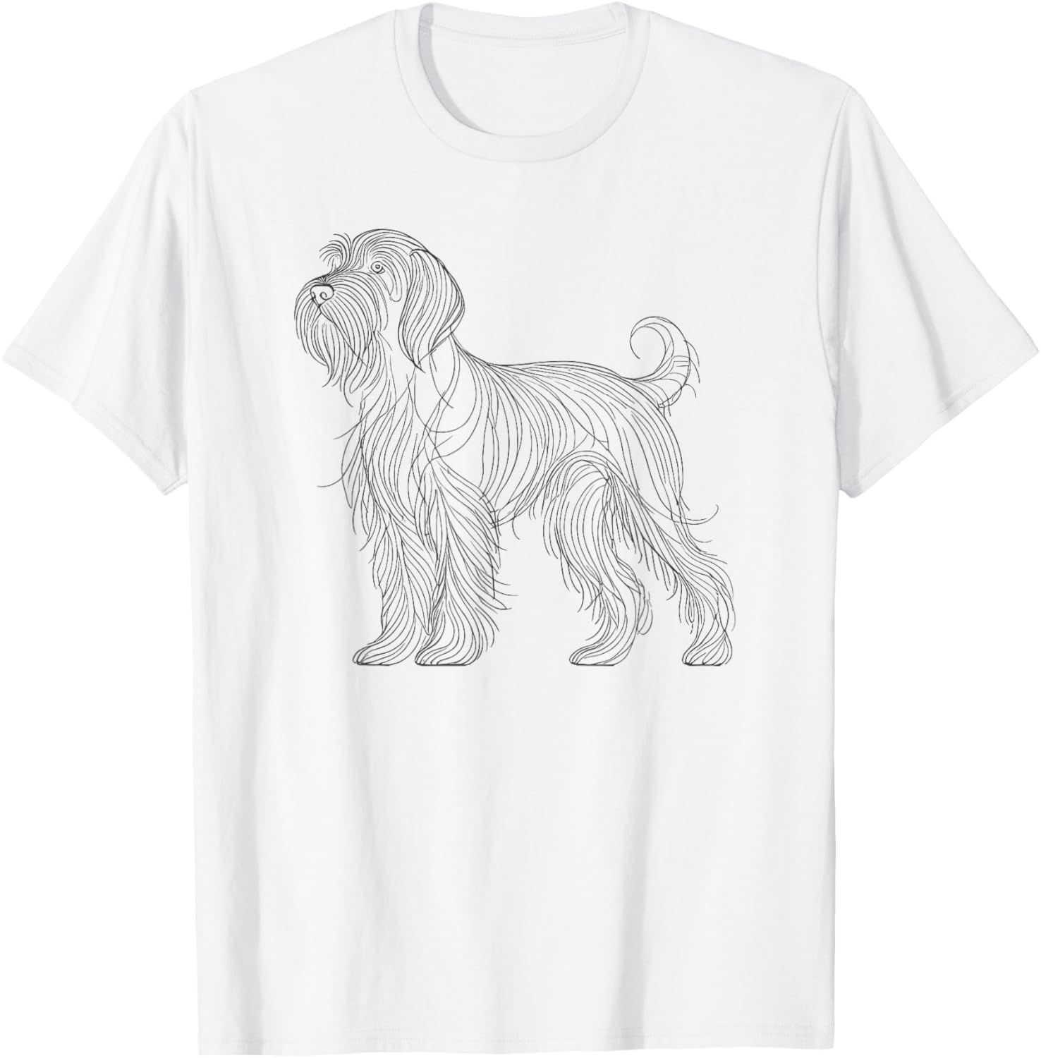 Line Art Wirehaired Pointing Griffon T-Shirt - T-Shirt | White