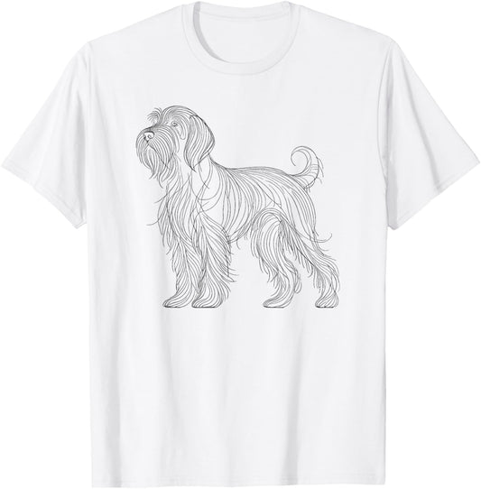 Line Art Wirehaired Pointing Griffon T-Shirt - T-Shirt | White