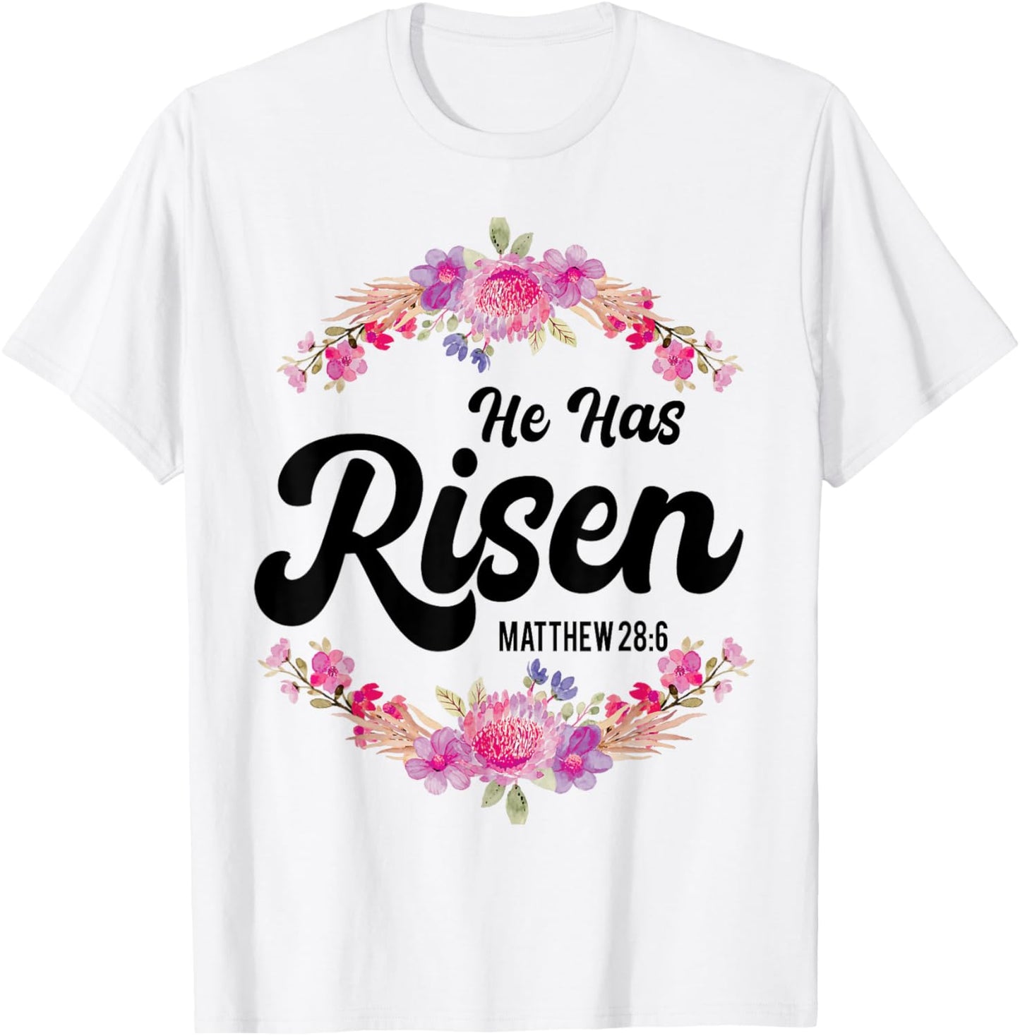 He Has Risen Jesus Christian Religous Easter Sunday Jesus T-Shirt - T-Shirt | White