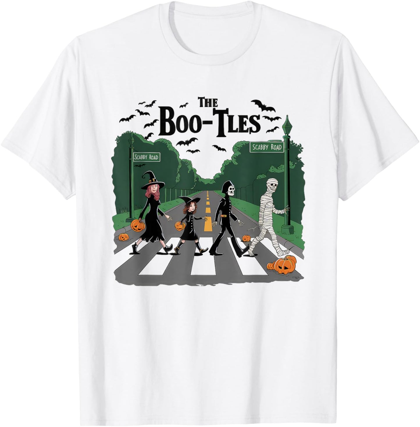 The Boo-tles Scabby Road Funny Band Parody Halloween T-Shirt - T-Shirt | White
