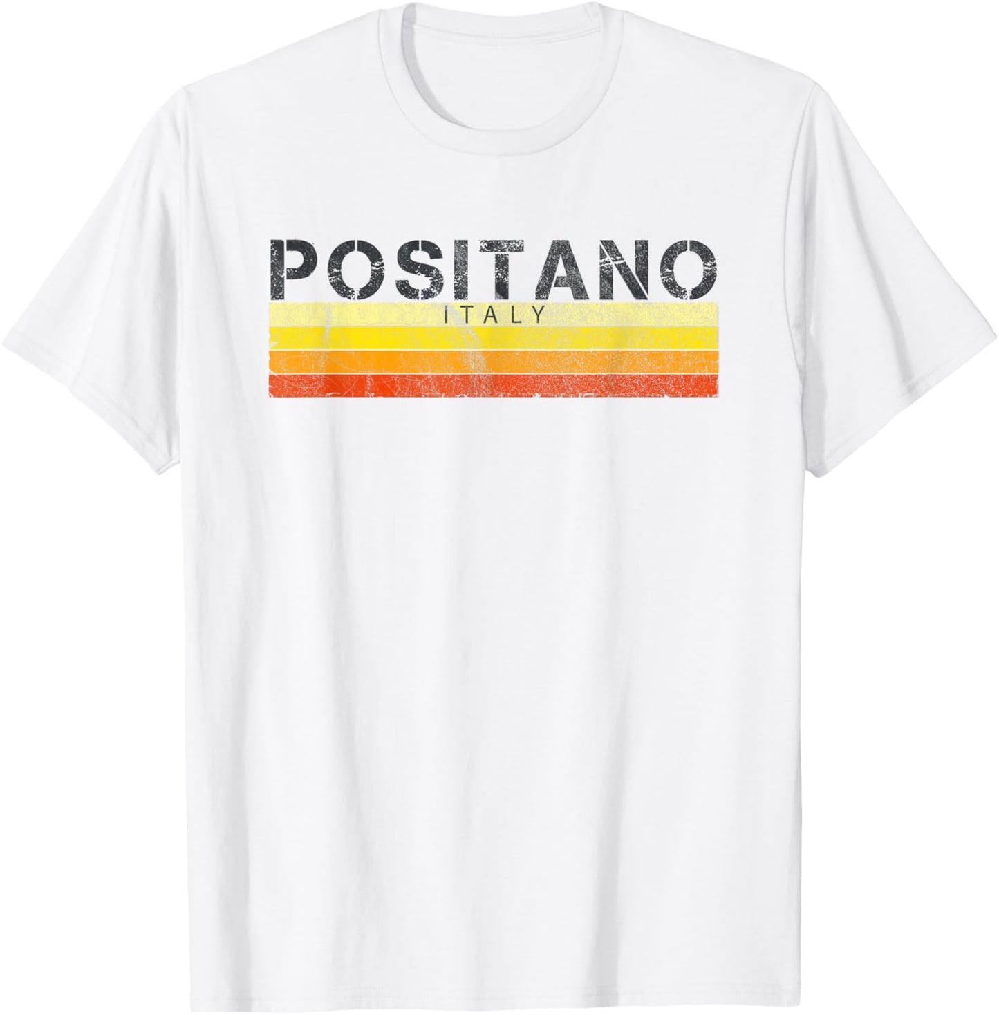 Vintage Retro 70s 80s Positano Italy T-Shirt - T-Shirt | White