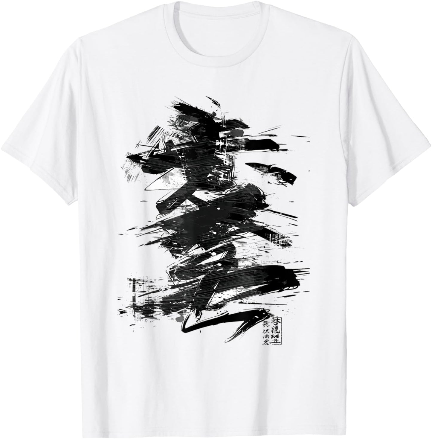 Anime Manga Abstract Japan Drawing Illustration Text Anime , white, S T-Shirt - T-Shirt | White