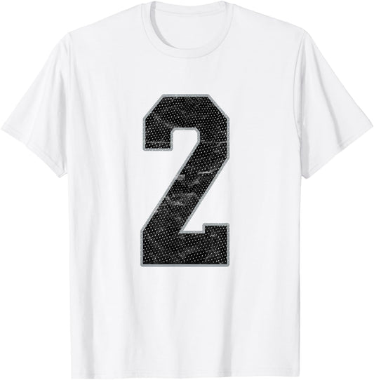 Number 2 Numbered Uniform Sports Team Jersey 2nd Birthday T-Shirt - T-Shirt | White