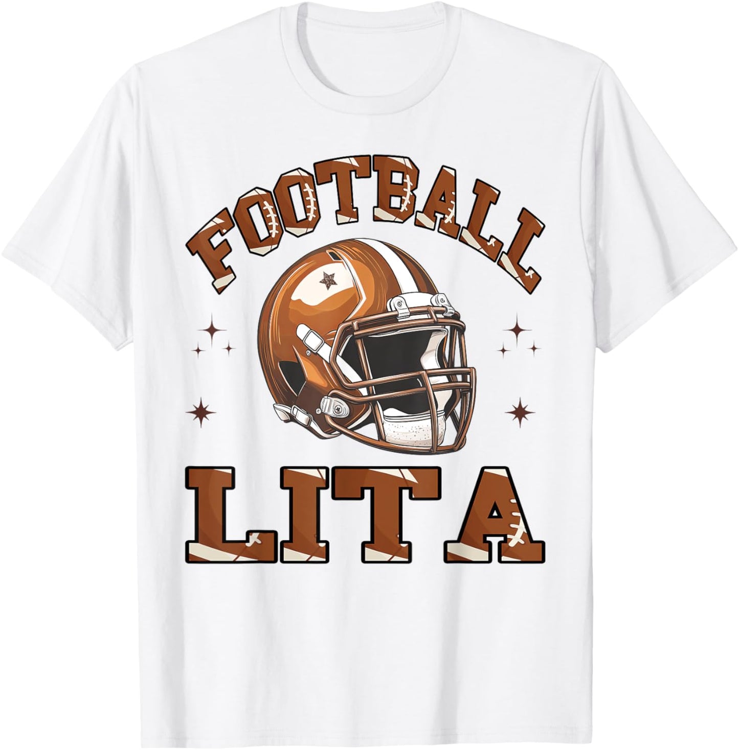Football Lita Retro American Football Coquette T-Shirt - T-Shirt | White