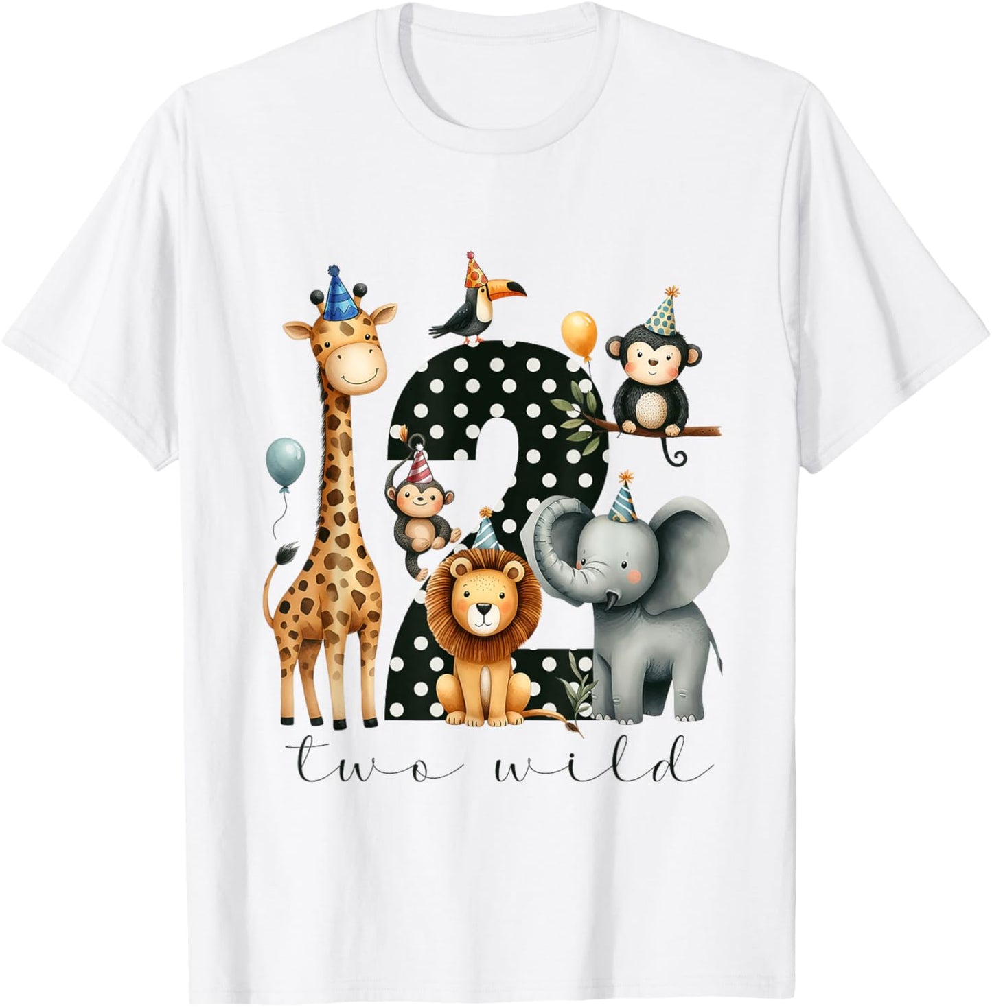 Two Wild Birthday Woodland Safari Jungle 2nd Birthday Boys T-Shirt - T-Shirt | White