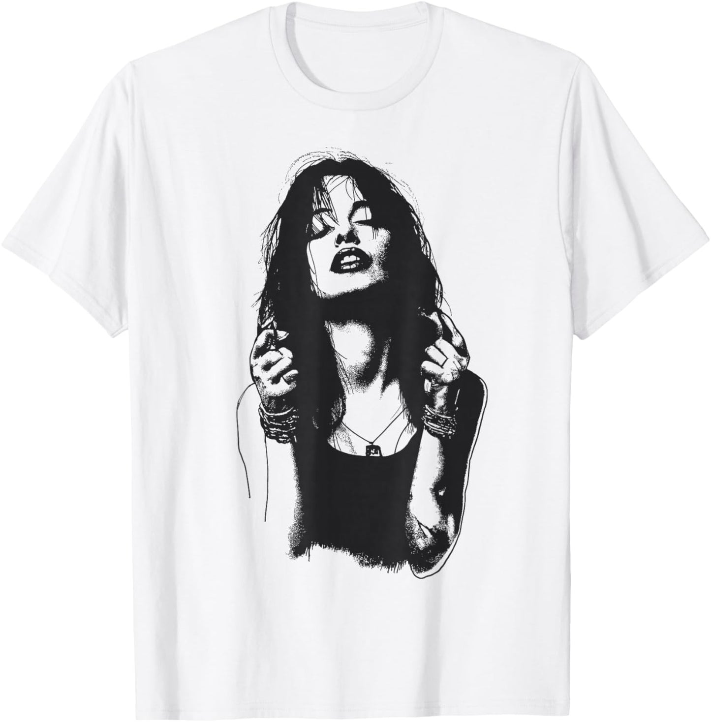 Rock N Roll Women Vintage Rock Music Band Graphic T-Shirt - T-Shirt | White