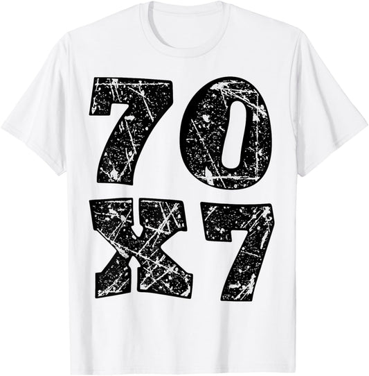 Forgive 70x7 Christian Design T-Shirt - T-Shirt | White
