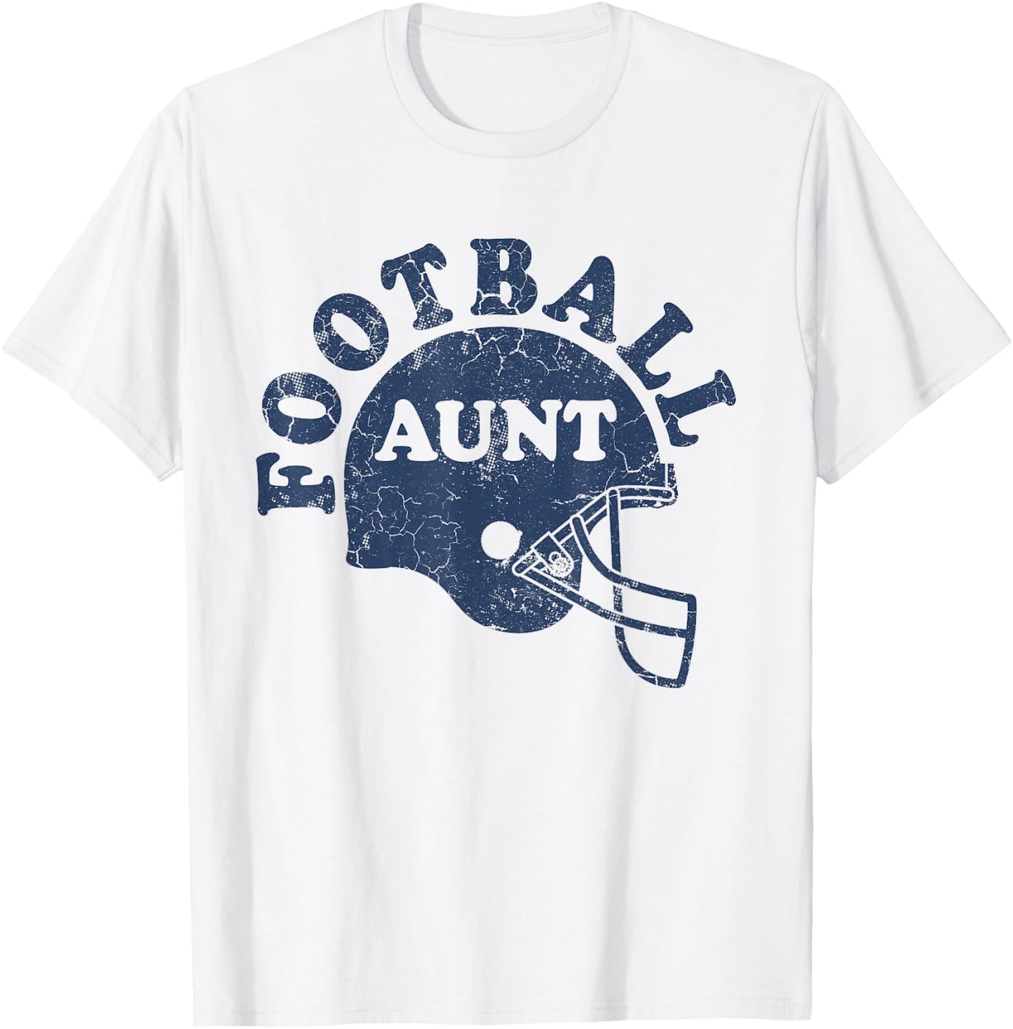 Football Aunt Blue Helmet Game Day Auntie T-Shirt - T-Shirt | White