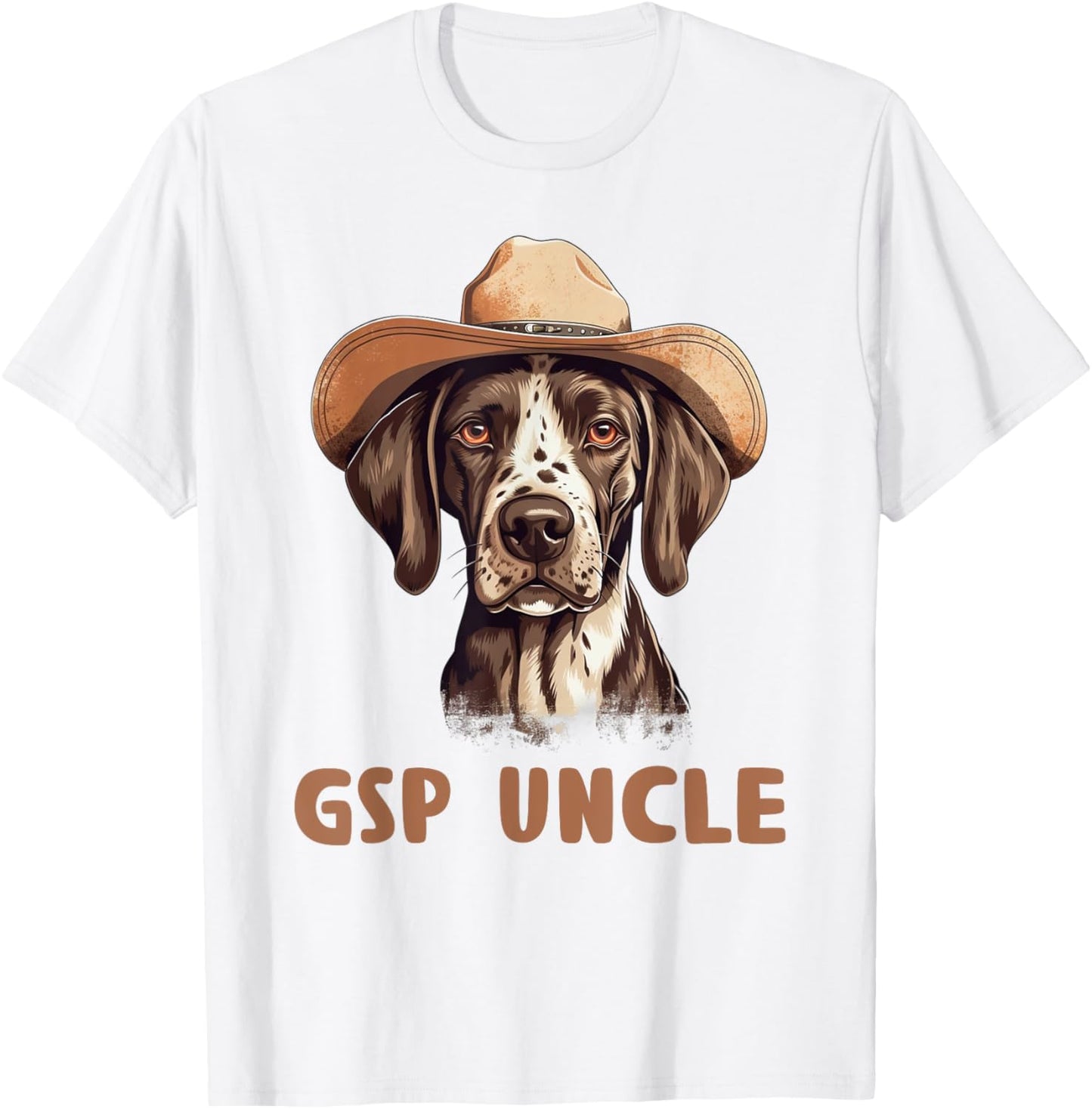 Cute GSP Uncle Dog Lover Gift German Shorthaired Pointer T-Shirt - T-Shirt | White