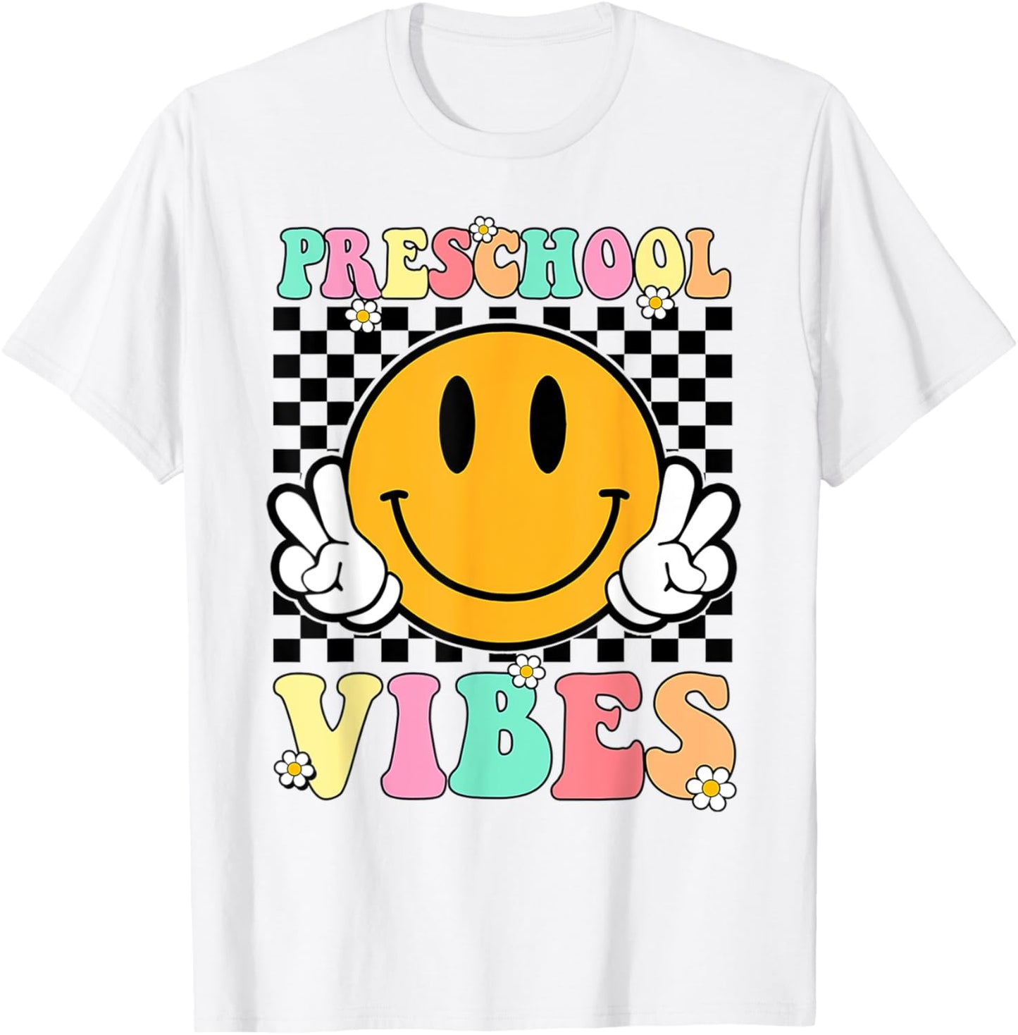Preschool Vibes Back To School First Day Teachers Kids T-Shirt - T-Shirt | White