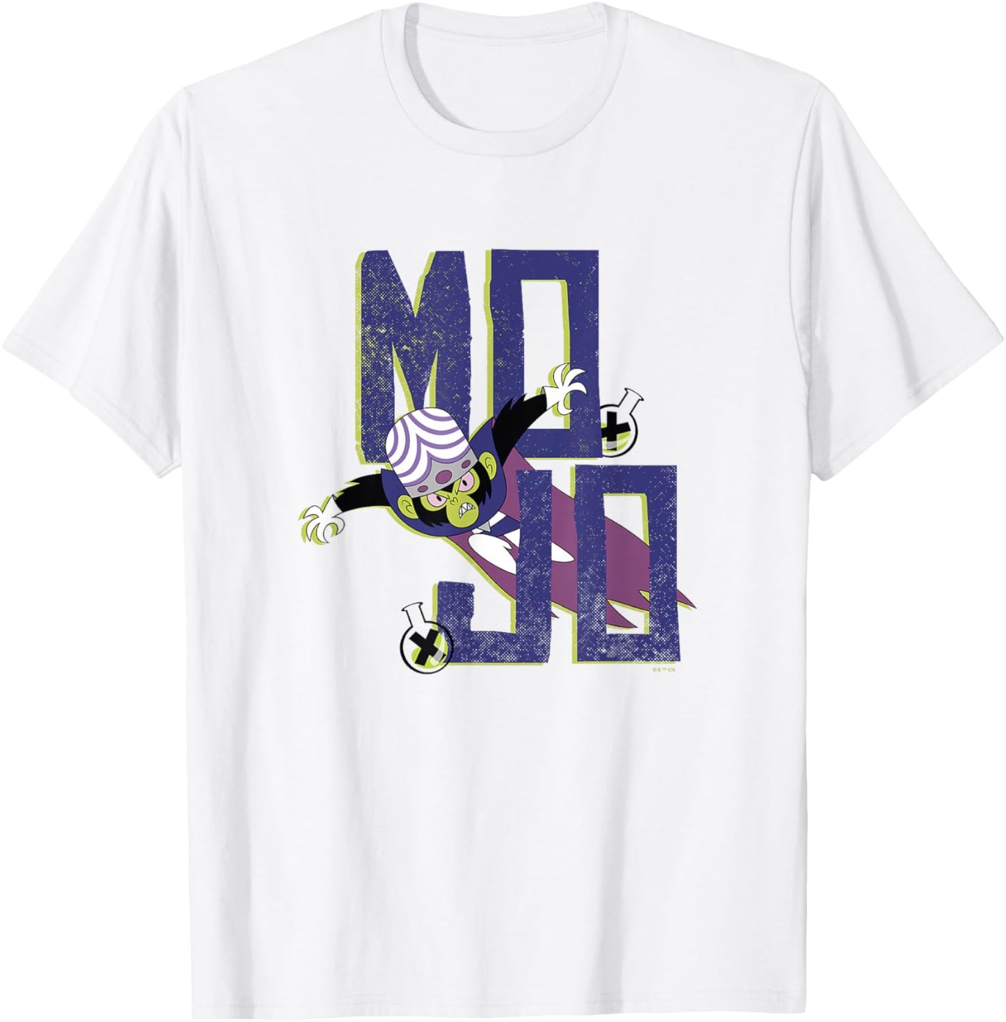 Power Puff Girls Mojo Jojo Evil Crazy Chemical X Mojo T-Shirt - T-Shirt | White
