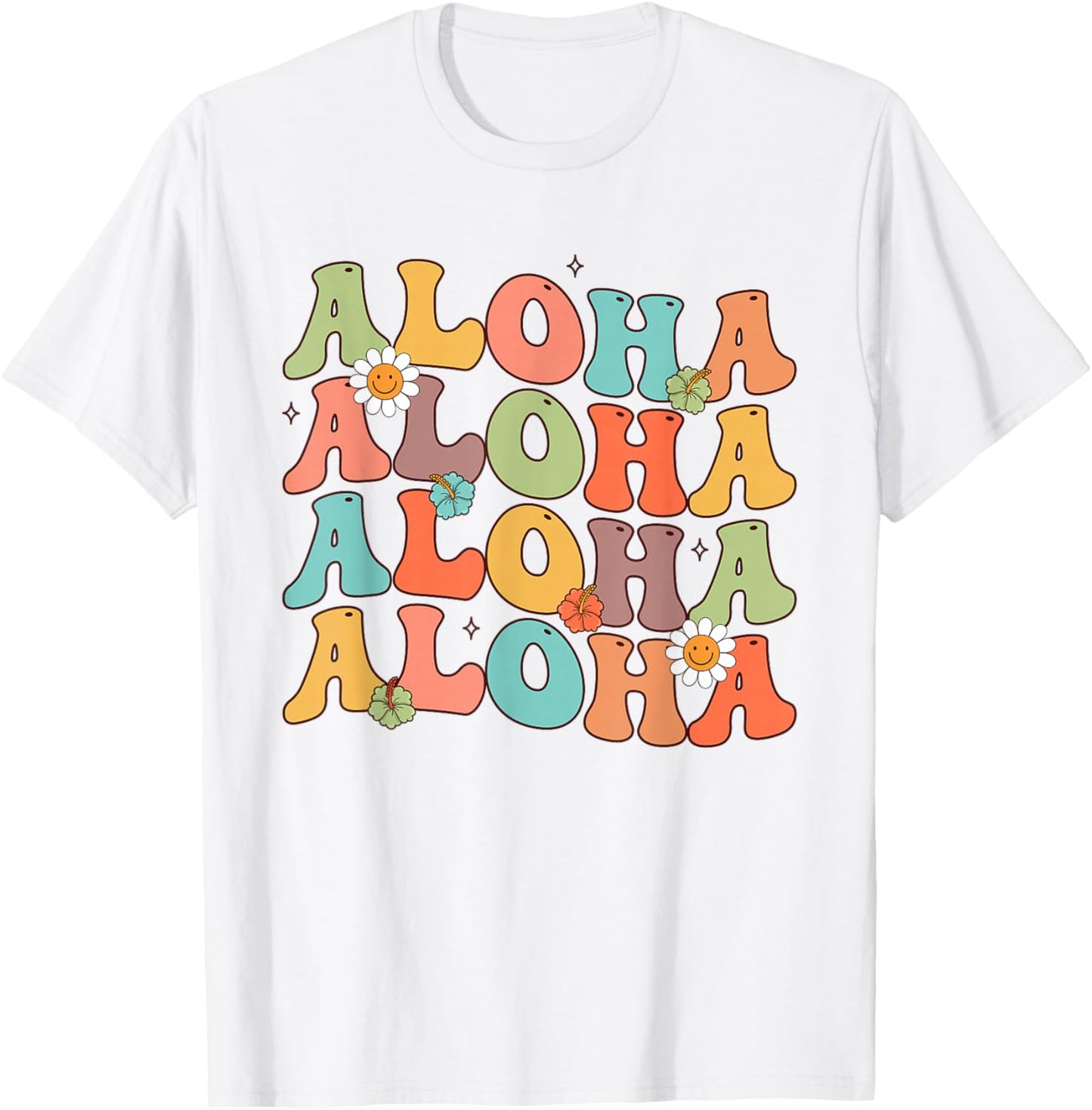 Aloha Shirt Hawaiian Flower Hawaii Vacation Women Men Kids T-Shirt - T-Shirt | White