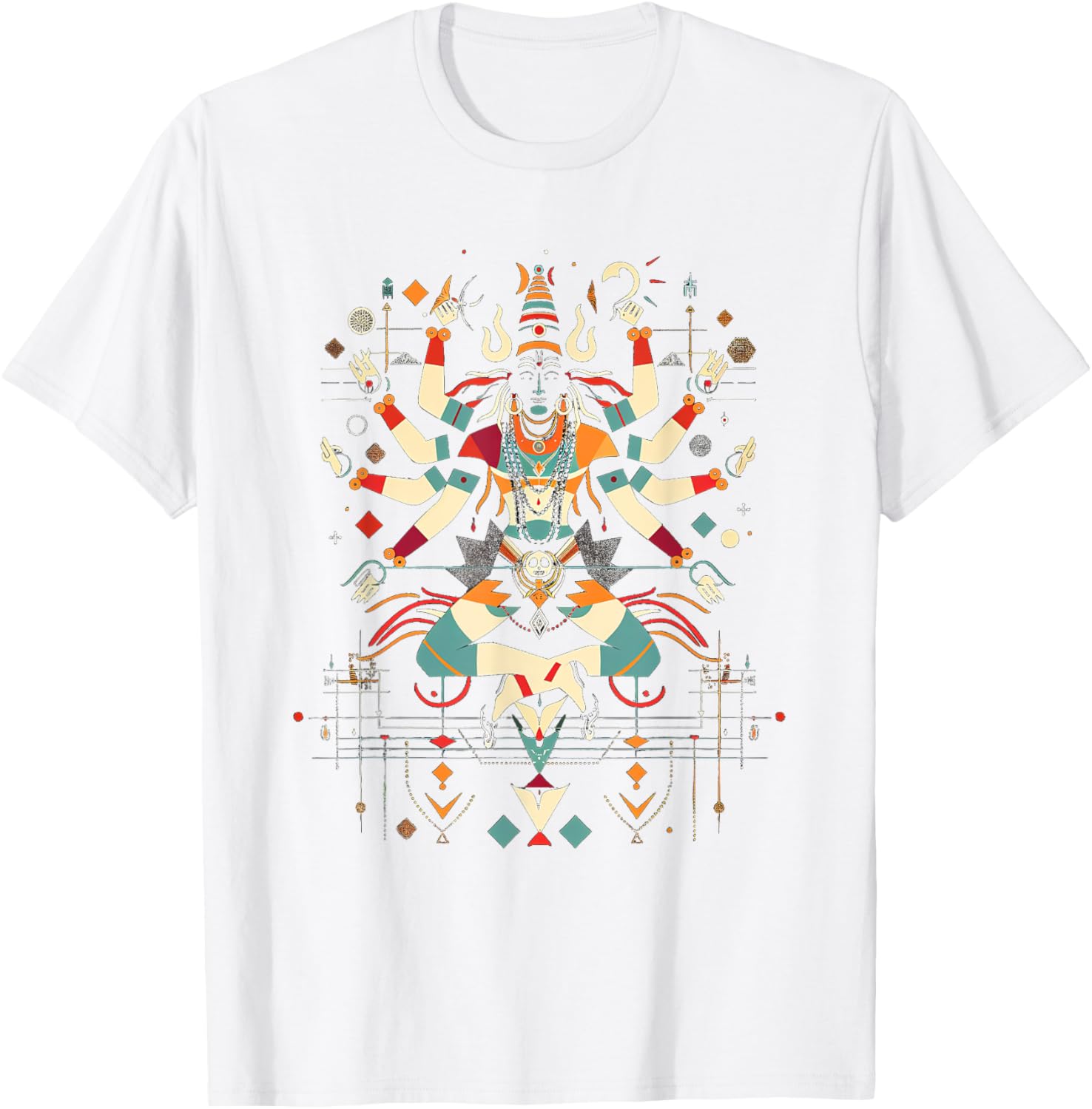 Shiva spiritual hindu god tandava dance yoga meditation T-Shirt - T-Shirt | White