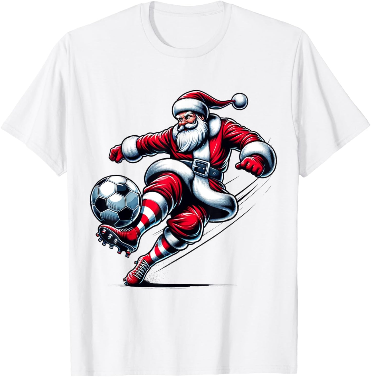 Santa Plays Soccer Christmas Sports Women Men Kids T-Shirt - T-Shirt | White